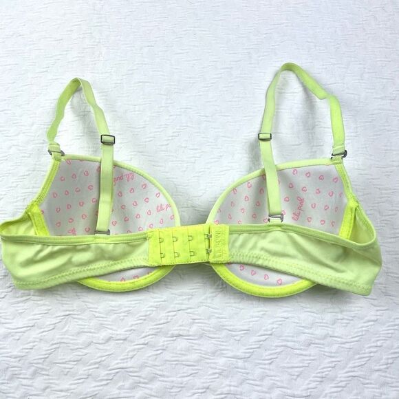 BUY 1 ONE GET 1 FREE Lili pink 34b neon bright yellow demi bra - Picture 3 of 10